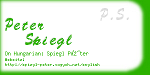 peter spiegl business card